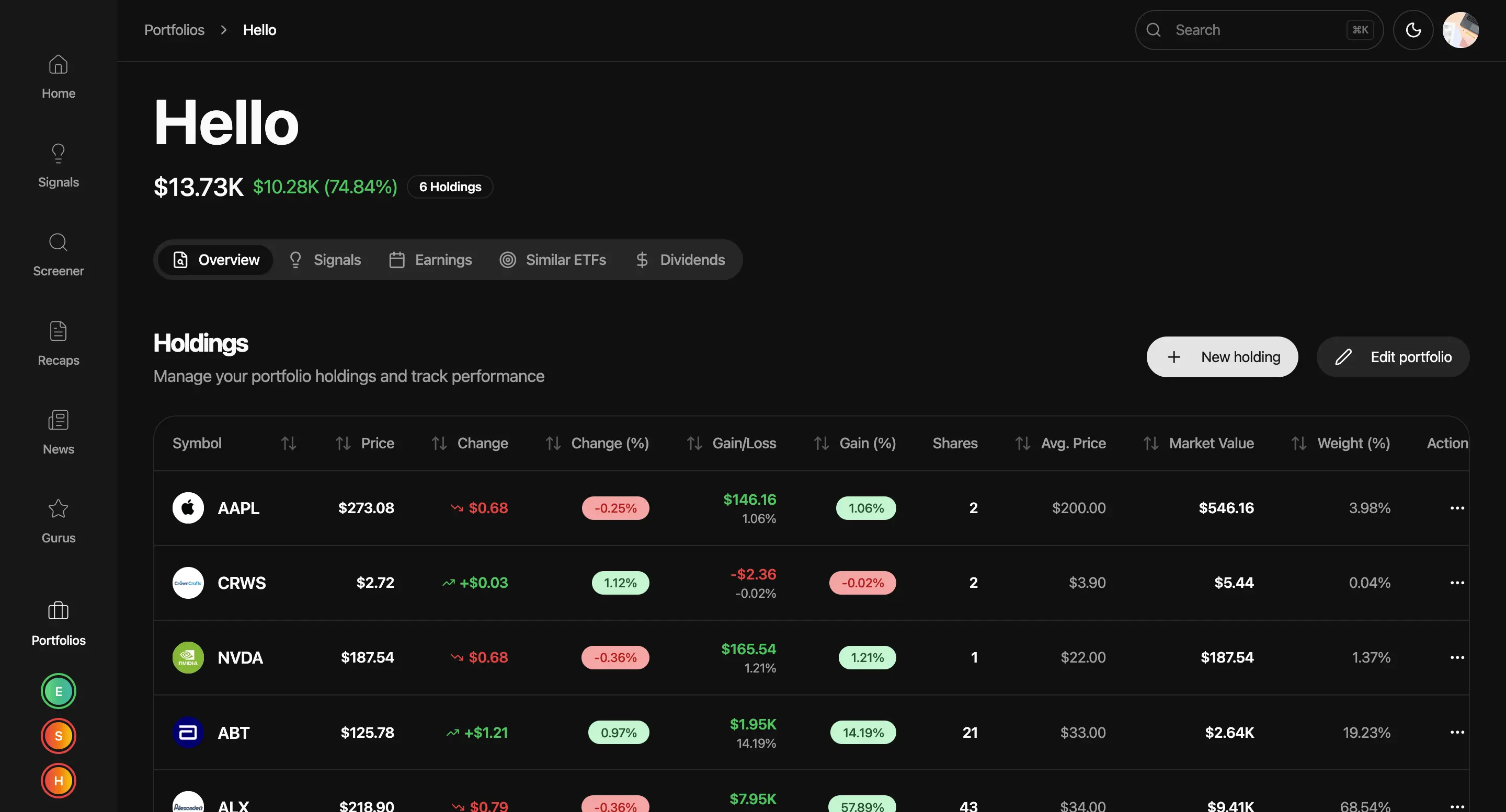 Portfolio Management feature preview
